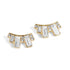 Baguette Stone Stud Earrings - Clear/Gold